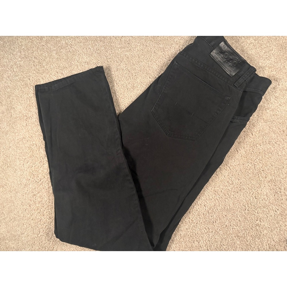 Polo Ralph Lauren Mens Black Denim Straight Leg Pants Jeans 32x32 Preppy